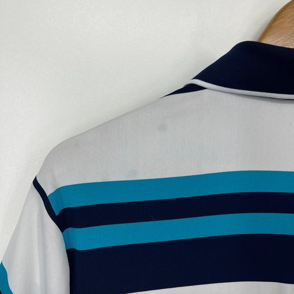 RLX Ralph Lauren Polo Shirt Men's L Blue Striped‎ TPC Golf Tournament Logo - Picture 10 of 10